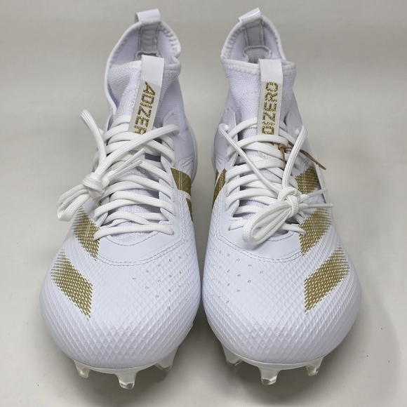 Adidas Adizero Impact MID Football Cleats White Gold IF2476 Men\'s Size 8.5 New